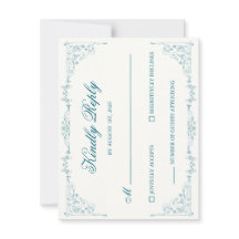 Tarjeta de respuesta de boda elegante