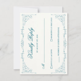Tarjeta de respuesta de boda elegante