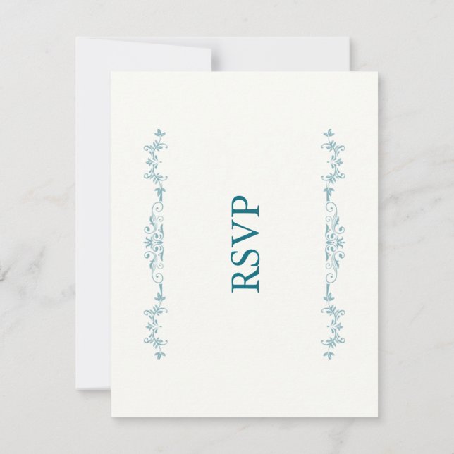Tarjeta de respuesta de boda elegante (Reverso)