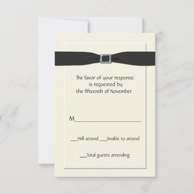 Tarjeta de respuesta de boda elegante (Anverso)
