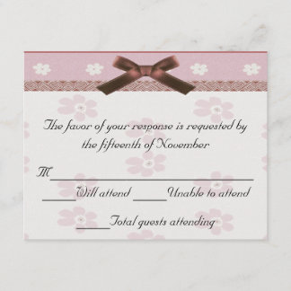 Tarjeta de respuesta de boda elegante