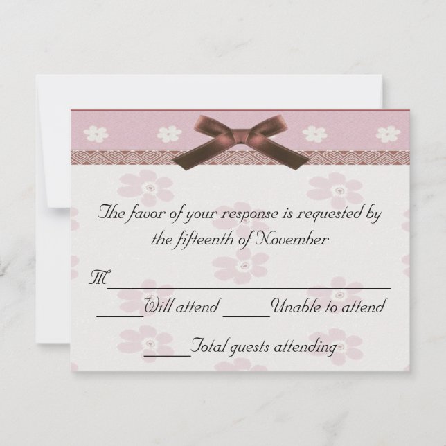 Tarjeta de respuesta de boda elegante (Anverso)