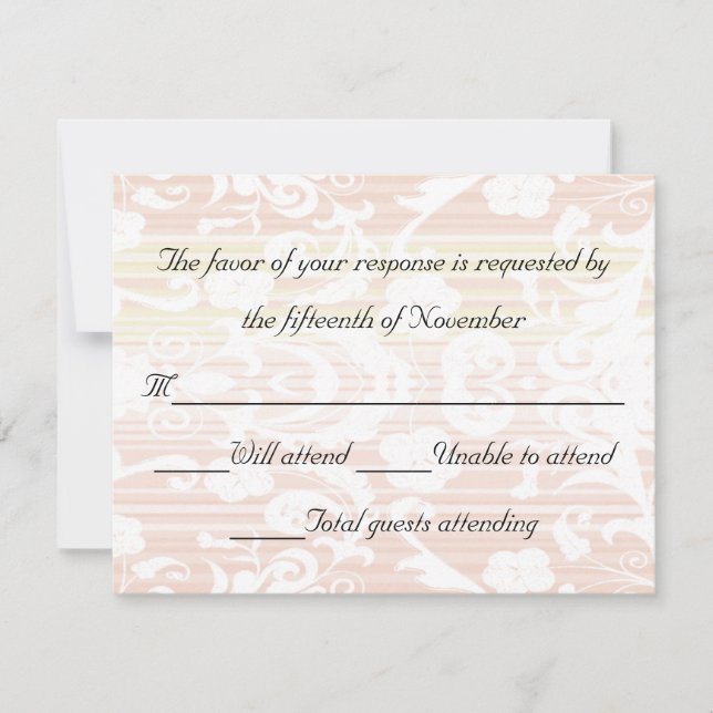 Tarjeta de respuesta de boda elegante (Anverso)