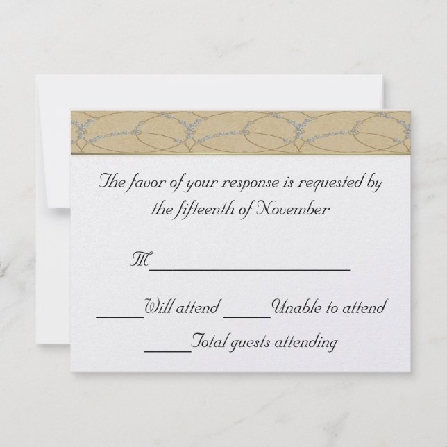Tarjeta de respuesta de boda elegante (Anverso)