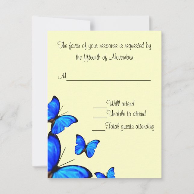 Tarjeta de respuesta de boda elegante (Anverso)