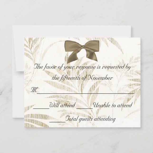 Tarjeta de respuesta de boda elegante (Anverso)