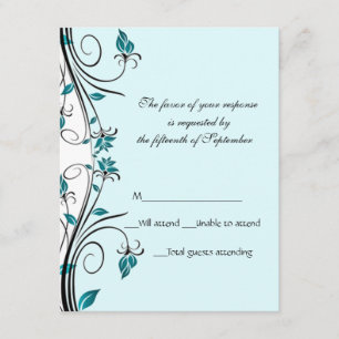 Tarjeta de respuesta de boda elegante