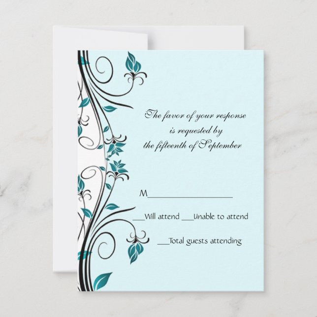 Tarjeta de respuesta de boda elegante (Anverso)