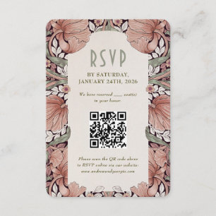 Tarjeta de respuesta de boda elegante Art Nouveau