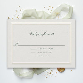 Tarjeta de respuesta de boda elegante clásica form