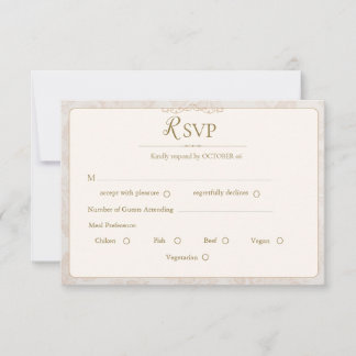 Tarjeta de respuesta de boda elegante clásica - Ma