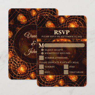 Tarjeta de respuesta de boda elegante clásica mode