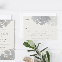Tarjeta de respuesta de boda elegante con acuarela