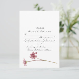Tarjeta de respuesta de boda elegante con acuarela