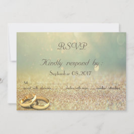 Tarjeta de respuesta de boda elegante con brillo, 