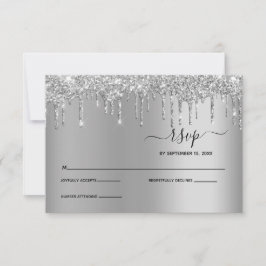 Tarjeta de respuesta de boda elegante con destello