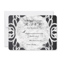 Tarjeta de respuesta de boda elegante con marco vi