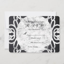Tarjeta de respuesta de boda elegante con marco vi
