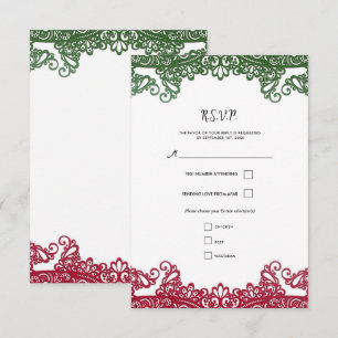 Tarjeta de respuesta de boda elegante de fiesta de
