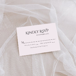 Tarjeta de respuesta de boda elegante en blanco y
