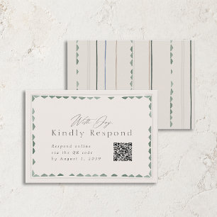 Tarjeta de respuesta de boda elegante en verde sal