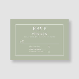 Tarjeta de respuesta de boda elegante formal moder