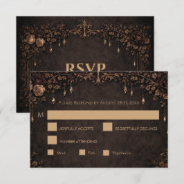 Tarjeta de respuesta de boda elegante gótica de Ha