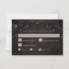 Tarjeta de respuesta de boda elegante gótica de Ha