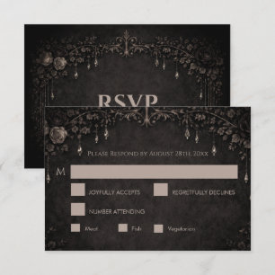 Tarjeta de respuesta de boda elegante gótica de Ha