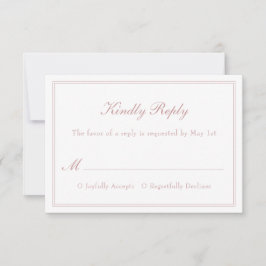 Tarjeta de respuesta de boda elegante minimalista 