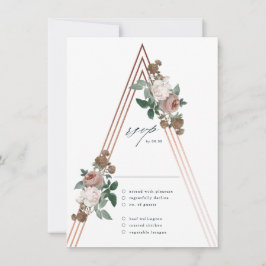 Tarjeta de respuesta de boda elegante moderna boho