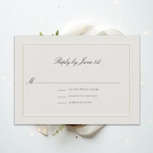 Tarjeta de respuesta de boda elegante moderna clás