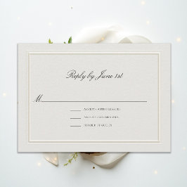 Tarjeta de respuesta de boda elegante moderna clás