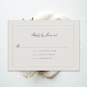 Tarjeta de respuesta de boda elegante moderna clás