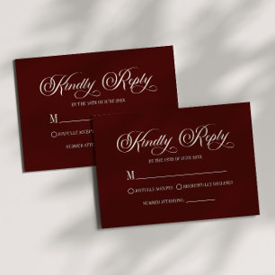 Tarjeta de respuesta de boda elegante moderna de c