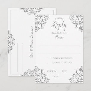 Tarjeta de respuesta de boda elegante - Nadine (gr