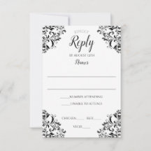 Tarjeta de respuesta de boda elegante | Nadine (Ne