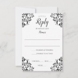 Tarjeta de respuesta de boda elegante | Nadine (Ne