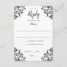 Tarjeta de respuesta de boda elegante | Nadine (ne
