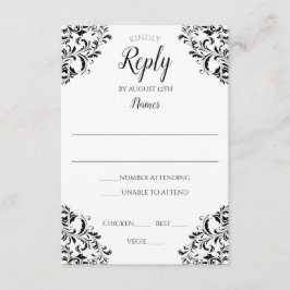 Tarjeta de respuesta de boda elegante | Nadine (ne