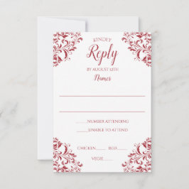 Tarjeta de respuesta de boda elegante | Nadine (Ro