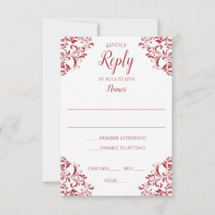 Tarjeta de respuesta de boda elegante Nadine (Ro
