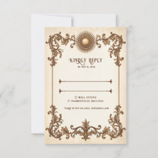 Tarjeta de respuesta de boda elegante Tarjeta RSVP
