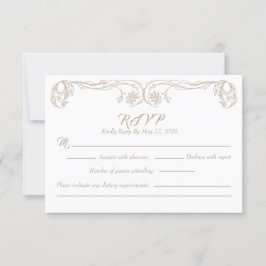 Tarjeta de respuesta de boda elegante vintage - Fi
