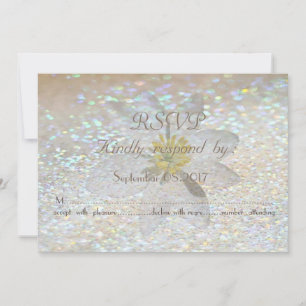 Tarjeta de respuesta de boda elegante y brillante 