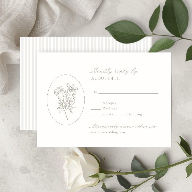 Tarjeta de respuesta de boda en blanco marfil | Ra (Subido por el creador)