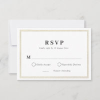 tarjeta de respuesta de boda en blanco y negro con