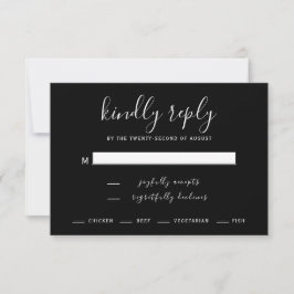 Tarjeta de Respuesta de Boda en Blanco y Negro Mod