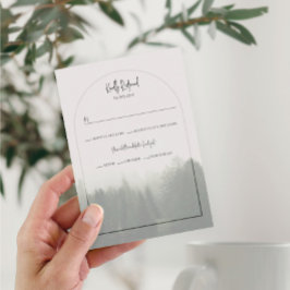 Tarjeta de respuesta de boda en bosque de montaña