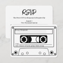 Tarjeta de respuesta de boda en cinta de música re